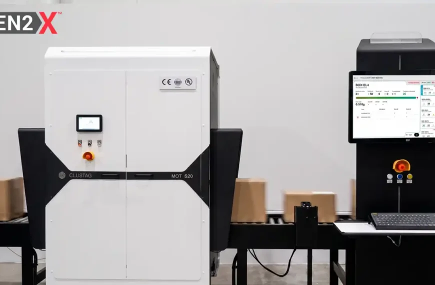 Estación de túnel RAIN RFID de Clustag que utiliza lectores Impinj R700 y tecnología Gen2X para verificar envíos a nivel de artículo con alta precisión y captura continua de datos