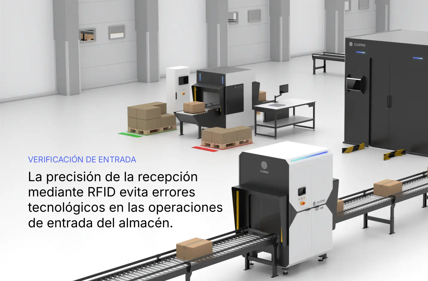 La precisión de la recepción mediante RFID evita errores tecnológicos en las operaciones de entrada del almacén.